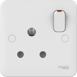 Schneider Electric GGBL3090 Lisse Moulded Socketoutlet, 15A, 1 Gang, Matt White